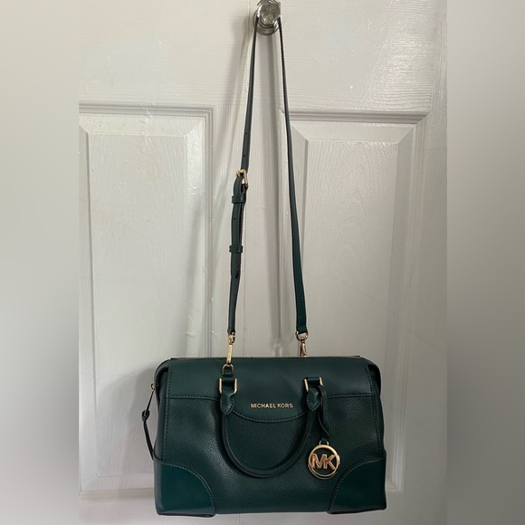 NEW Maya Pebbled Leather Satchel (in rare amazon green) - Picture 14 of 15